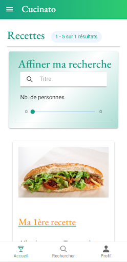 Android application Cucinato screenshort