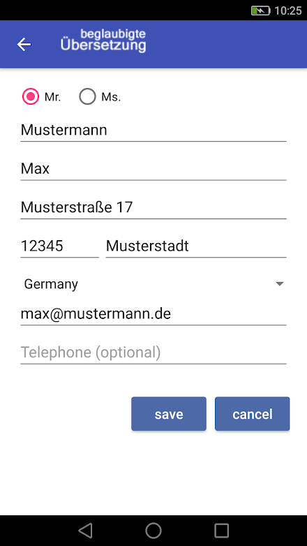 certified translation Screen 3