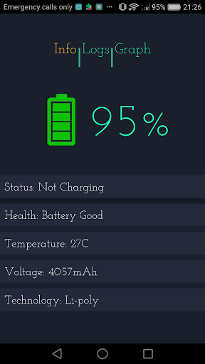 Android application Battery Monitor screenshort