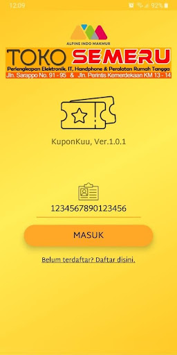 Android application TOKO SEMERU (Undian) screenshort