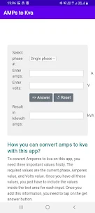 AMPs to Kva Converter