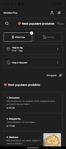 Belvedera Pizza Randers Screen 3