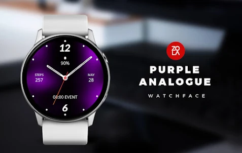 Purple Analogue Watch Face