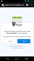 screenshot of DynamicG Dropbox Plugin