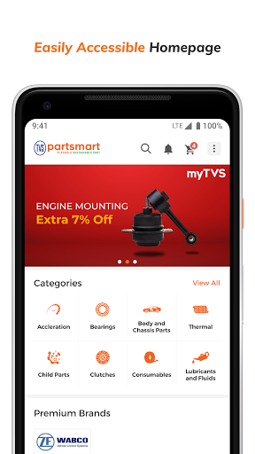 Android application myTVS partsmart screenshort