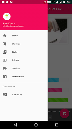 Android application Aptso Exports screenshort