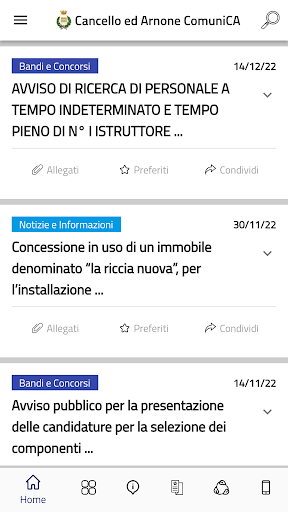 Android application Cancello ed Arnone ComuniCA screenshort
