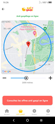 Android application anti gaspillage screenshort
