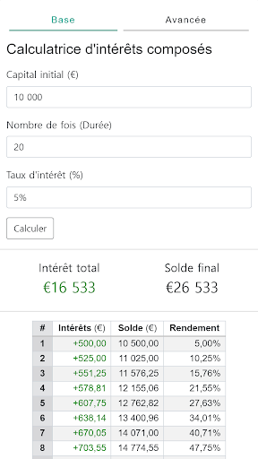Aperçu de l'application