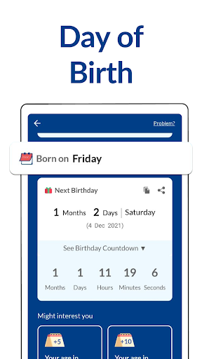 Screenshot of Age Calculator: Date of Birth