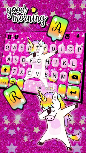 Glitter Star Unicorn Keyboard Screen 3