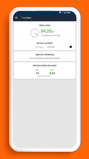 Android application Timestar Mobile screenshort
