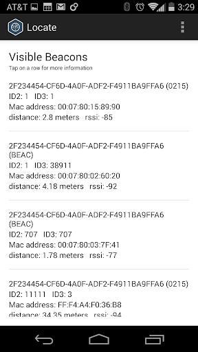 Locate Beacon Screen 3