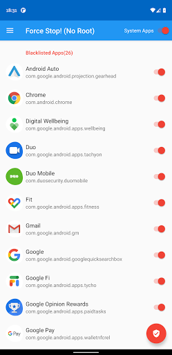Android application Force Stop! (No Root) screenshort