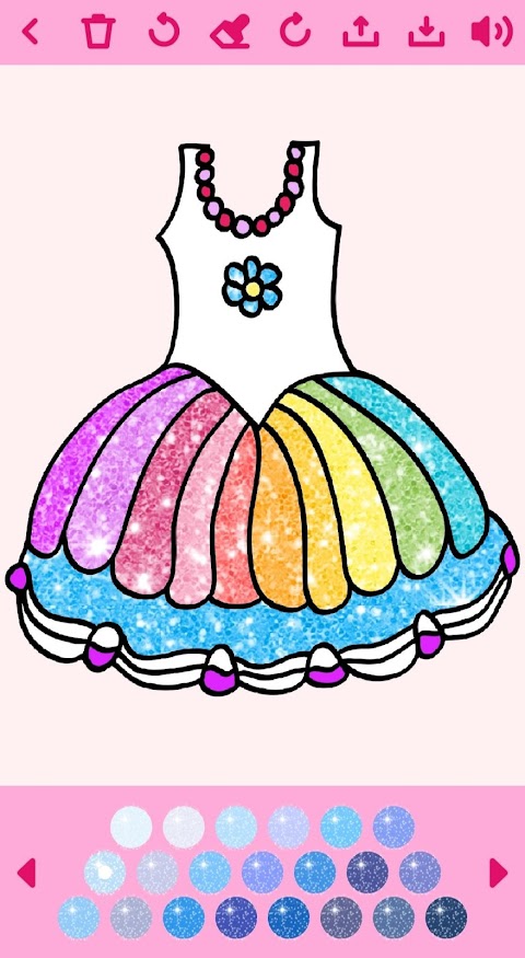 女の子のためのドレスの塗り絵のおすすめ画像1