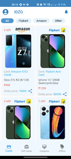 IDZO - Earn from Cards Screen 2