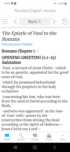 Android application REV Bible App screenshort