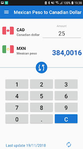 Screenshot 2 Peso mexicano a Dólar canada android