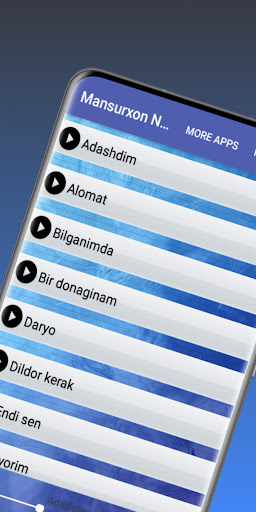 Android application Mansurxon Nurmatov qo'shiqlar screenshort