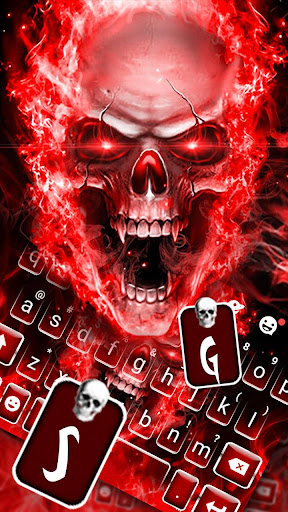 Fiery 3D Skull Theme Screen 2