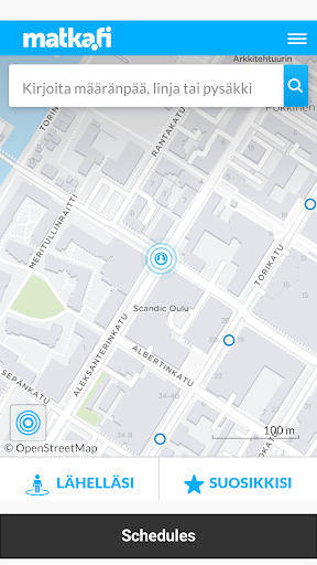 Android application Oulu Bussi Reittiopas screenshort