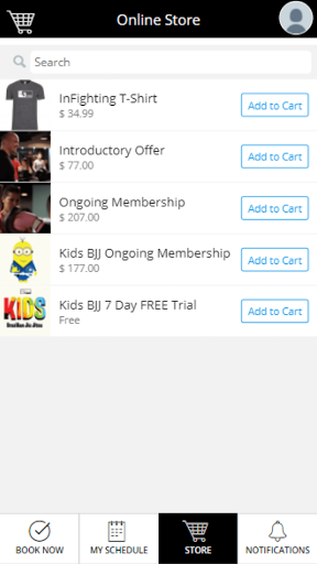 InFighting Training Centers Screen 3