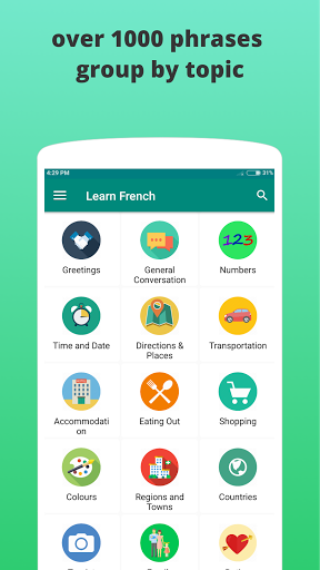 Android application Learn French Offline screenshort