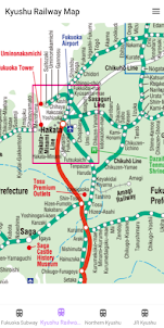 Kyushu Railway Map