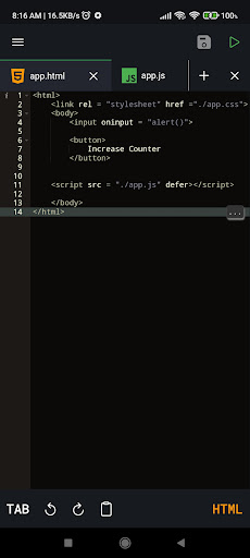 JavaScript Editor - Mobile IDE