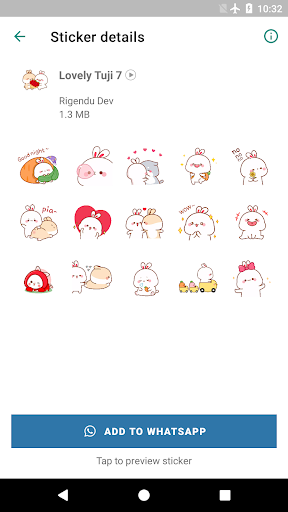 Animated Lovely Tuji Stickers WAStickerApps
