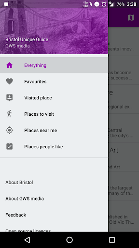 Android application Bristol Unique Guide screenshort
