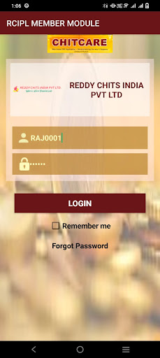 Android application Reddy Chits Member Module screenshort