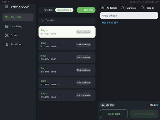 VNPAY Golf tablet Screen 2