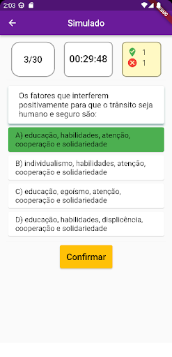 Simulado Detran Screen 2