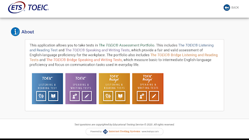 TOEIC Assessments (Chromebook) Screen 2