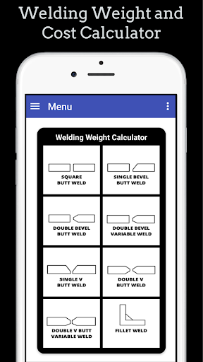 Android application Welding Weight and Cost Calc screenshort