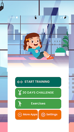 Android application Fitness for kids Home Workout screenshort