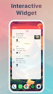 Lista de tarefas, lembrete e captura de tela do widget