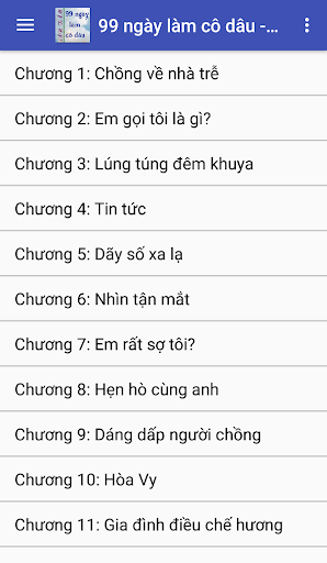 Android application 99 ngay lam co dau - Ngon tinh screenshort