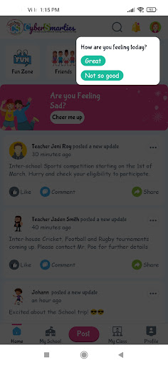 Android application Cybersmarties Students screenshort