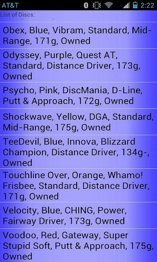 Disc Golf Cataloger Demo