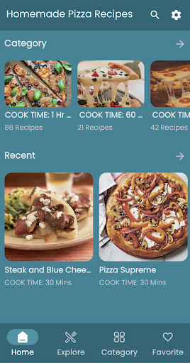 Android application Homemade Pizza Recipes screenshort