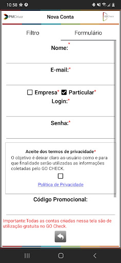 GO CHECK Screen 3