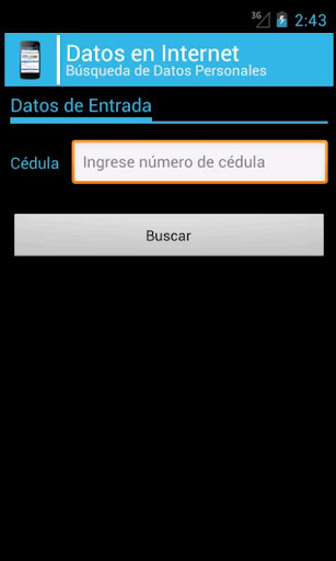 Android application Datos en Internet screenshort