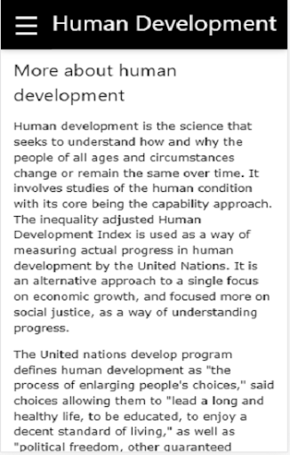 Human Development App Screen 2