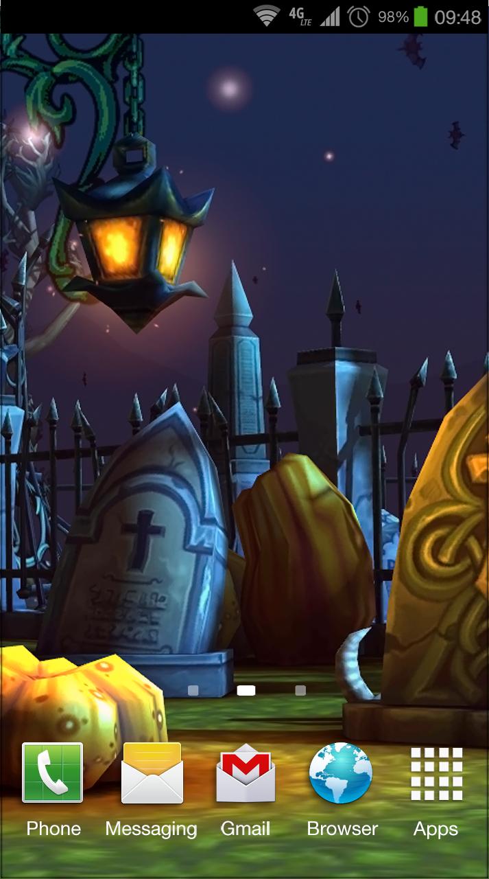 Android application Halloween Cemetery 3D LWP screenshort