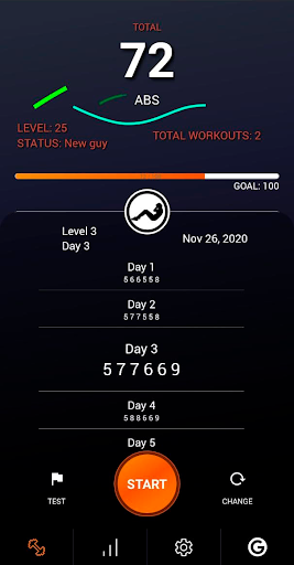 Screenshot of 300 Abs workout plan