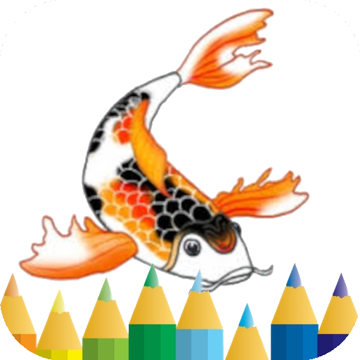 koi fish coloring game logo