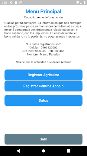 Operaciones de Trazabilidad Screen 3