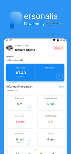 Android application Personalia screenshort